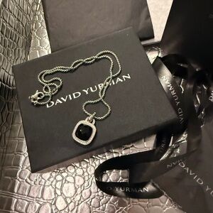 David Yurman Silver and Black Necklace